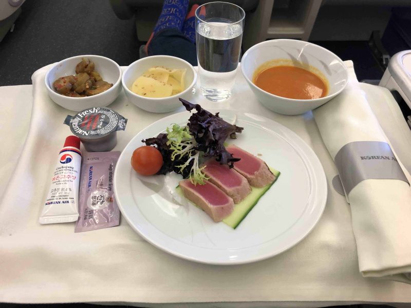 Korean Air Business Class Meal 2 Korean Air Business Class