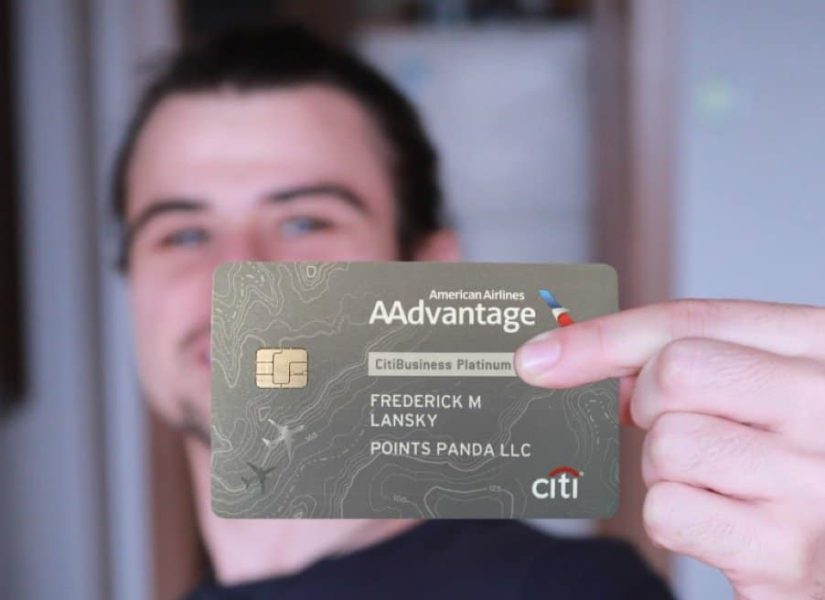 Author holding American Airlines Credit Card