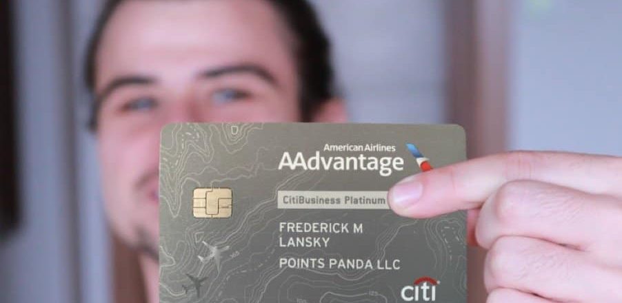 Author holding American Airlines Credit Card