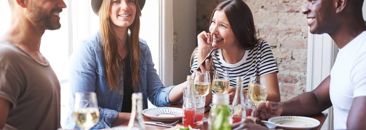 Friends eating southwest dining