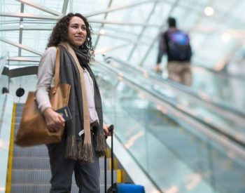 Traveler at an airport chase sapphire reserve