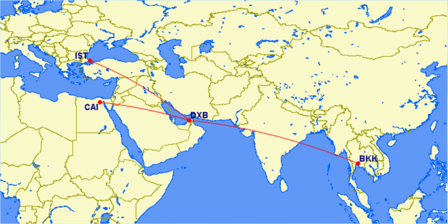 Middle East to Bangkok Emirates Aeroplan Award